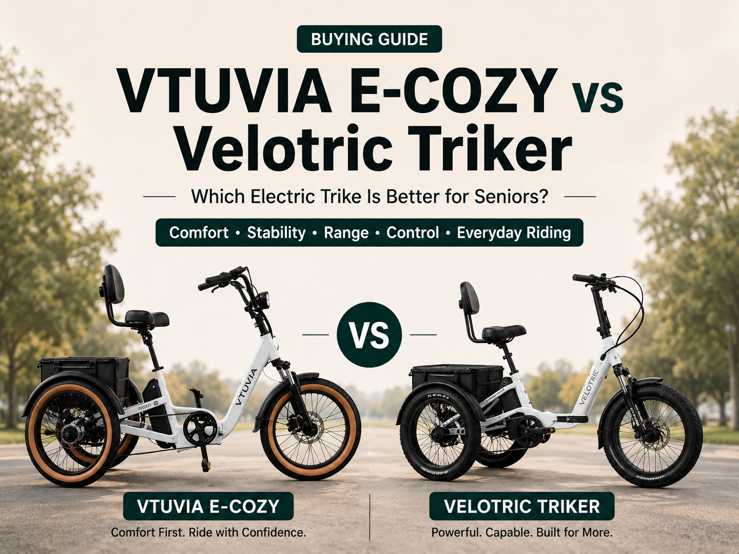VTUVIA E-COZY vs Velotric Triker: Which Electric Trike Is Better for Seniors?