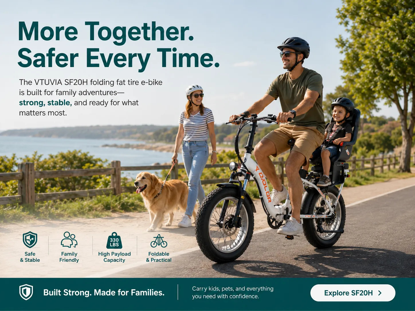 E-Bike Family Guide: How to Safely Add Child Seats & Dog Trailers to SF20H