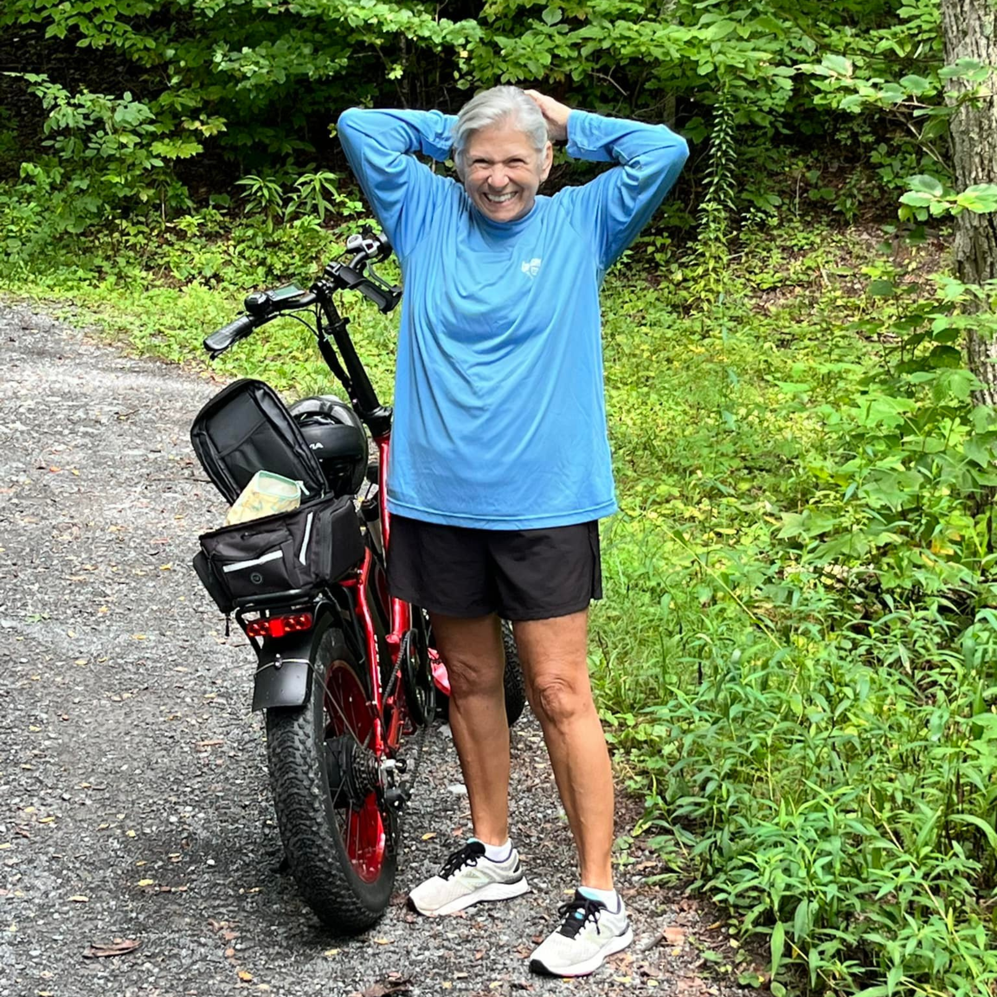 VTUVIA SF20H step-through folding e-bike, easy to transport in car, perfect for outdoor adventures and senior rider