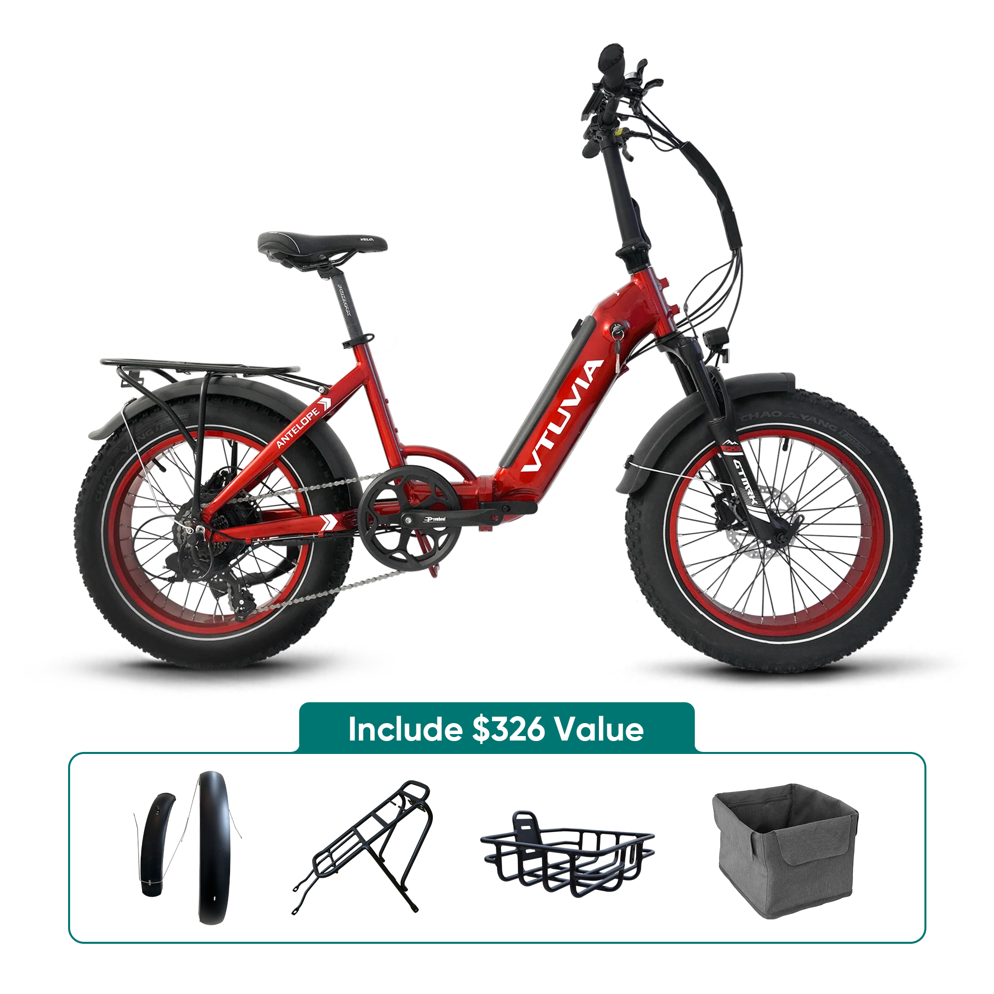VTUVIA SX20 Antelope Step-Thru Folding Fat Tire Electric Bike 750 Watt