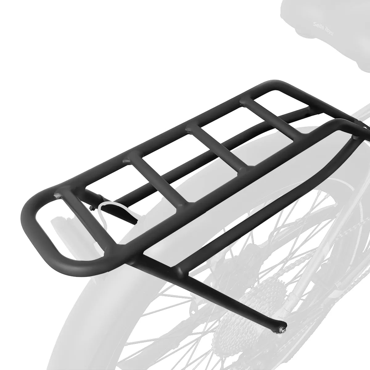 CMB Pro e-bike rear rack, designed for carrying additional gear, bags, or cargo for added convenience on long rides.