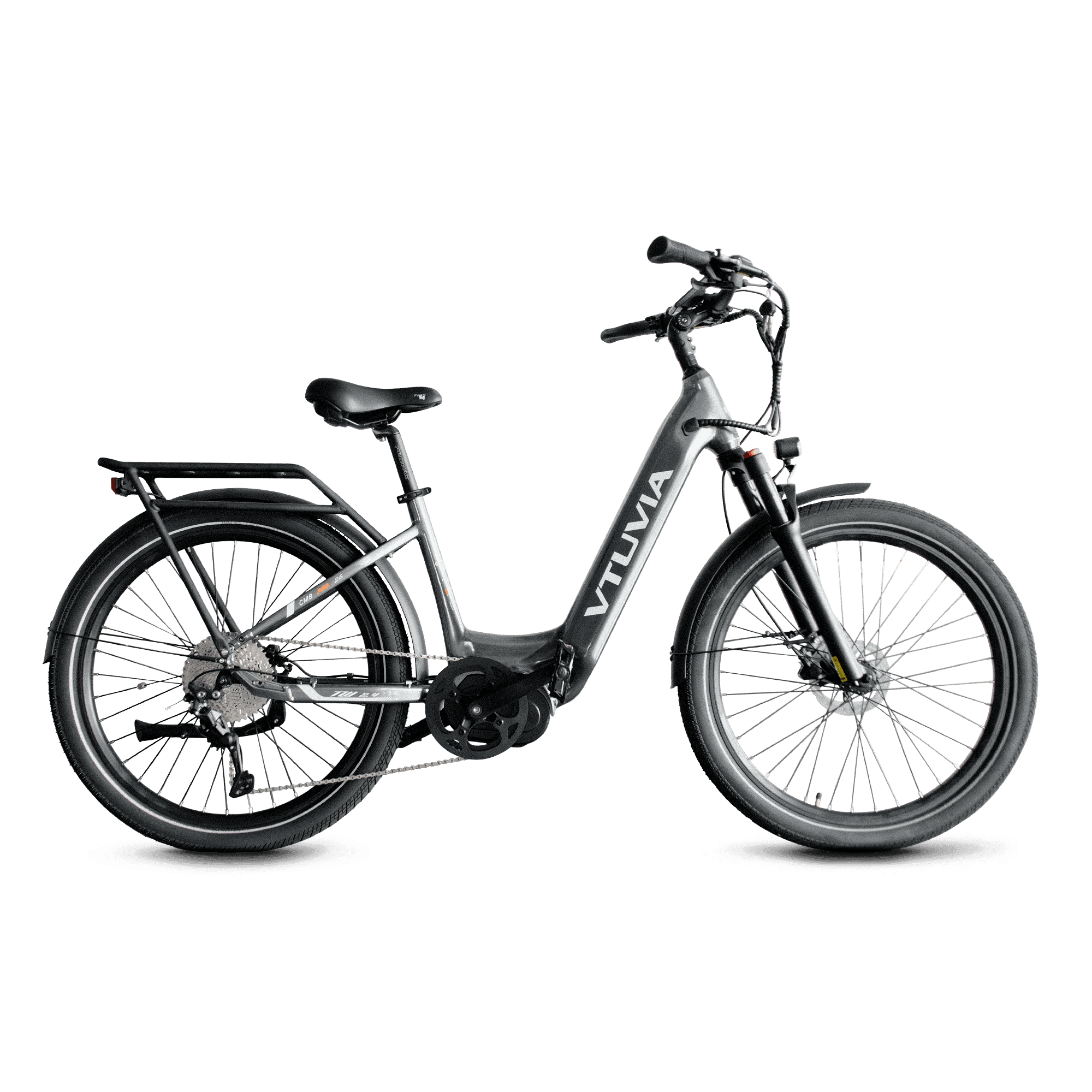 VTUVIA CMB Mid Drive Electric Bike 500W Step-Thru City Commuter Ebike 8 Speed for Adults