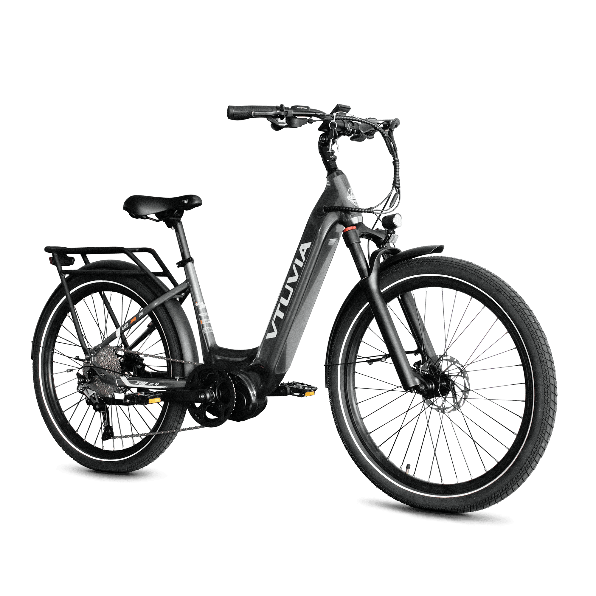 Mid Drive 500W Electric Bike | VTUVIA E-bike #color-metallic-silver