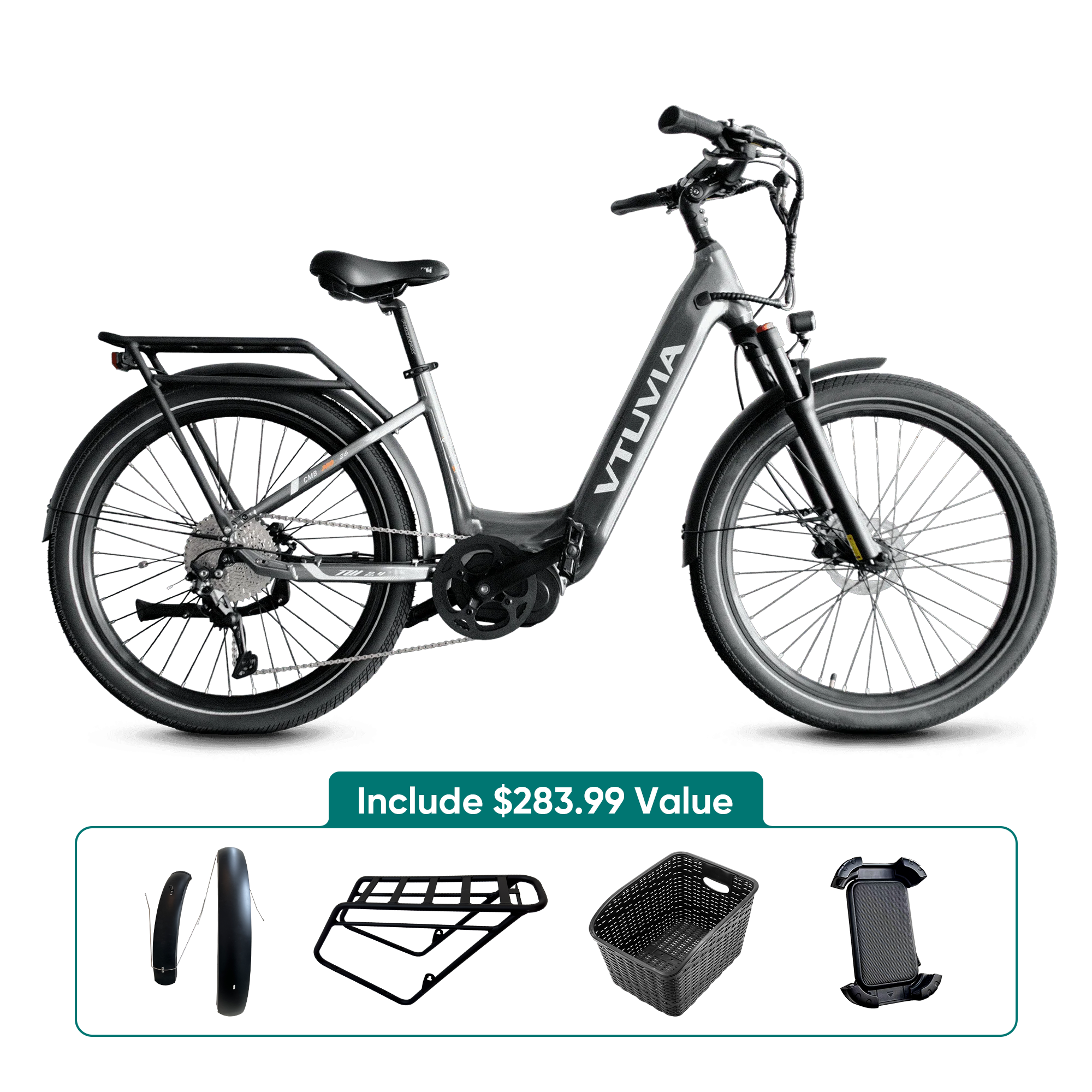 e fahrrad 2020 VTUVIA CMB Mid Drive Electric Bike 500W Step-Thru City Commuter Ebike 8 Speed for Adults