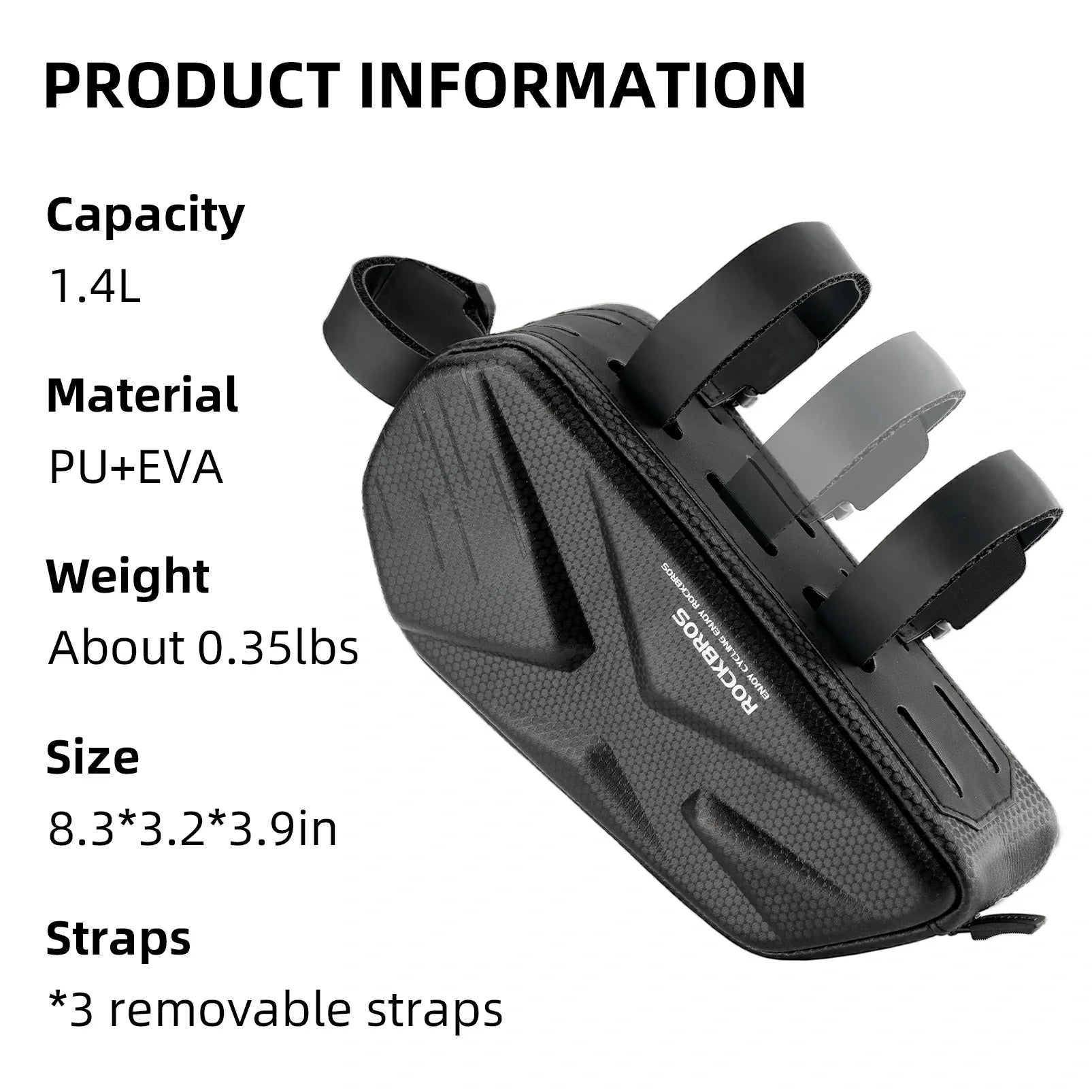 ROCKBROS 076 Hard Shell Bike Top Tube Frame Bag Pouch 1.4L