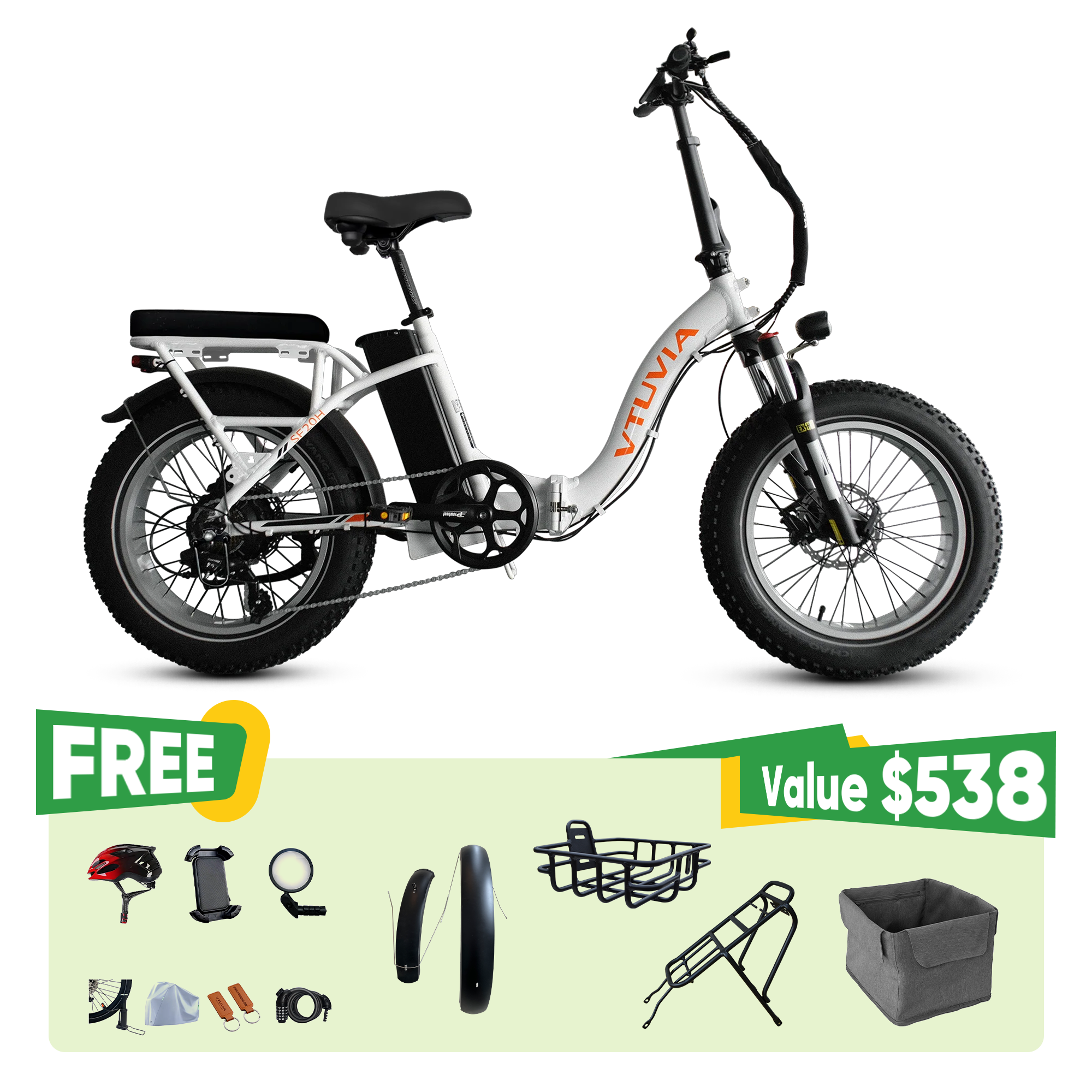 VTUVIA SF20H Ebike with free gifts valued $538 Sale#color_white