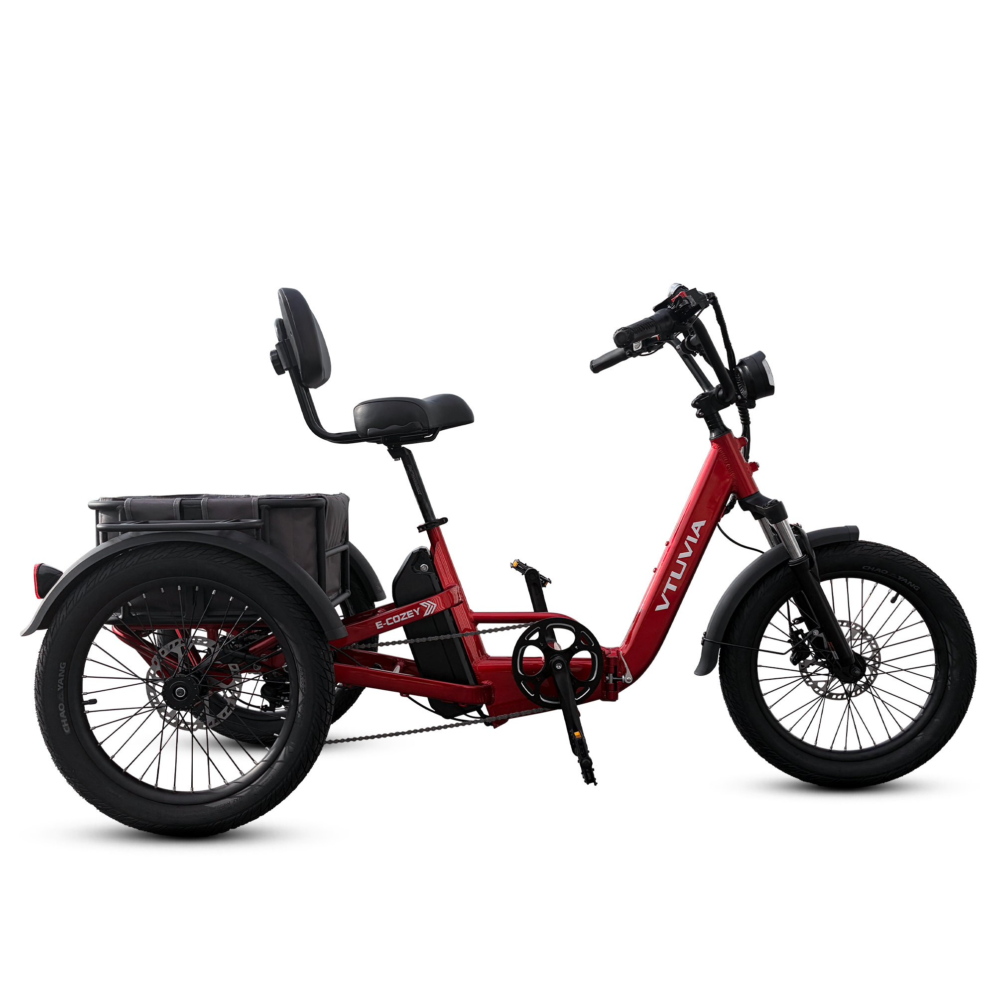 VTUVIA E-Cozy Electric Trike with Three Wheels #color_ruby-red