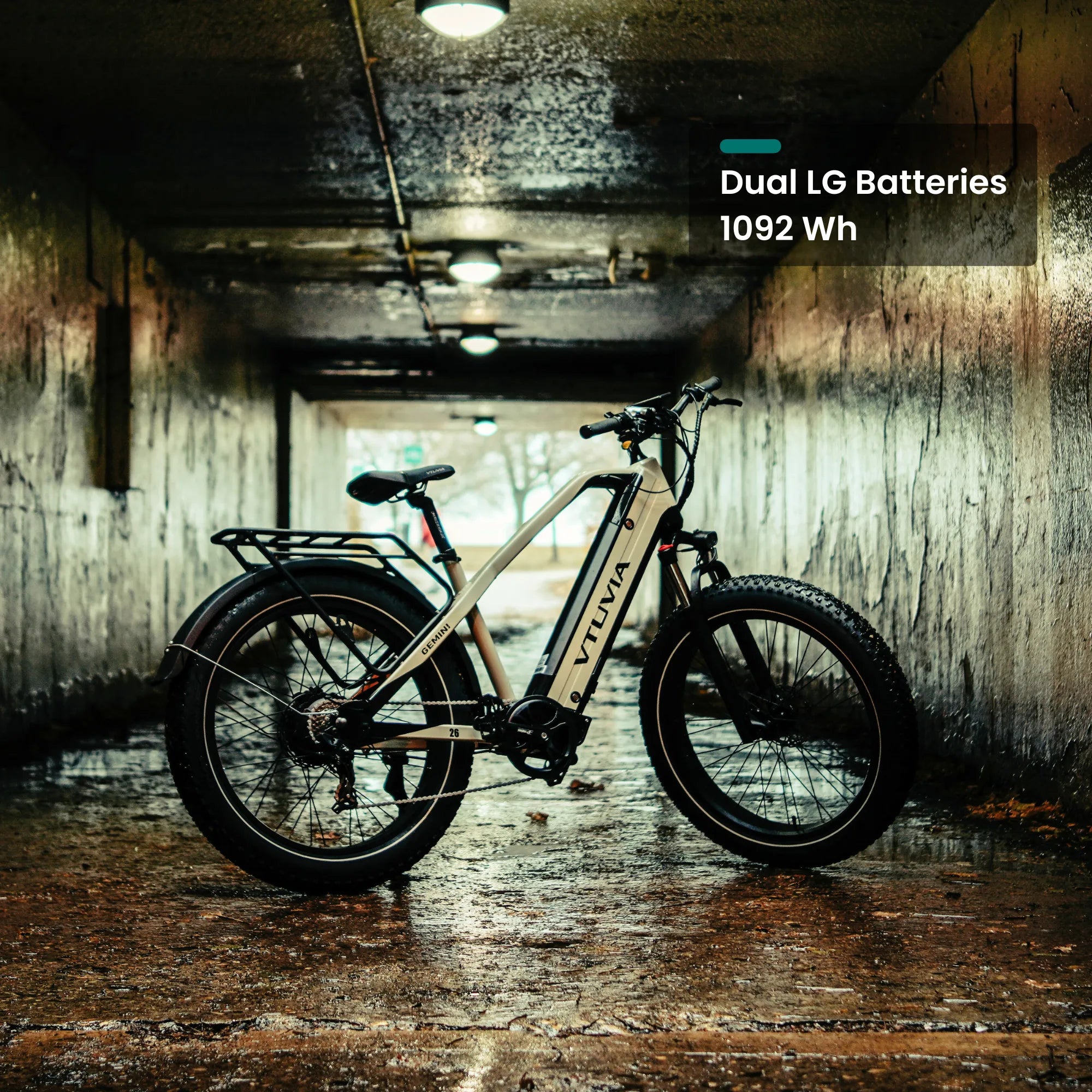 VTUVIA Gemini 1000W dual battery fat tire electric bike with durable aluminum frame