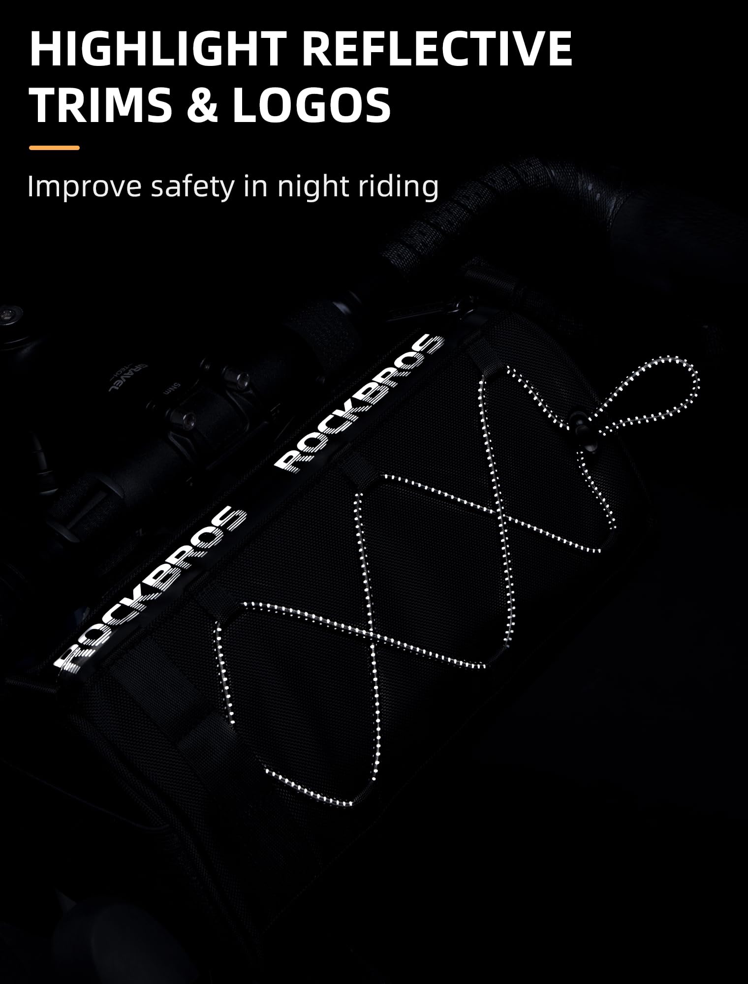 ROCKBROS 1.5L Bike Handlebar Bag - Reflective Front Handlebar Bag for MTB Road Bikes
