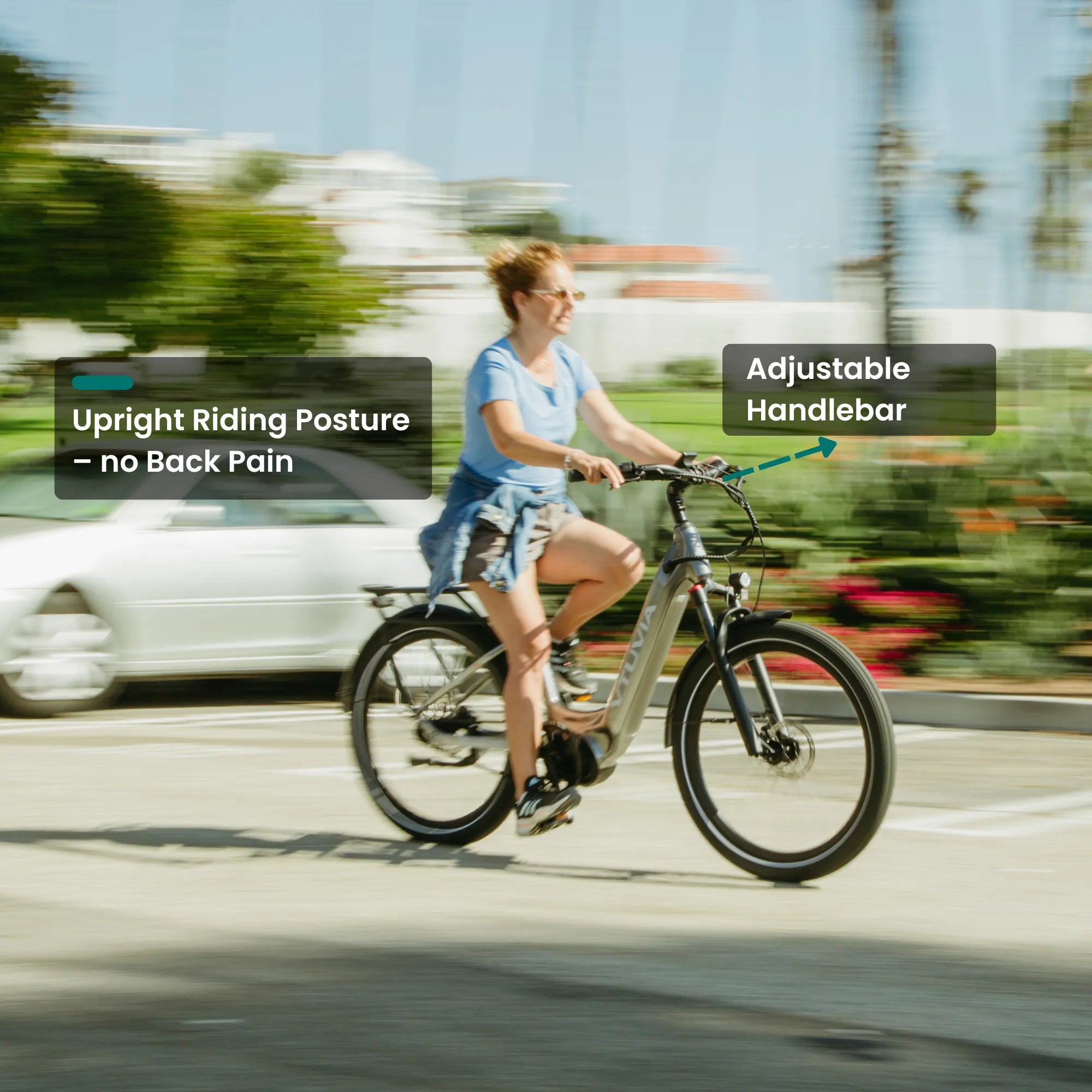 CMB Pro electric bike step-through frame for seniors commuting #color-metallic-Silver