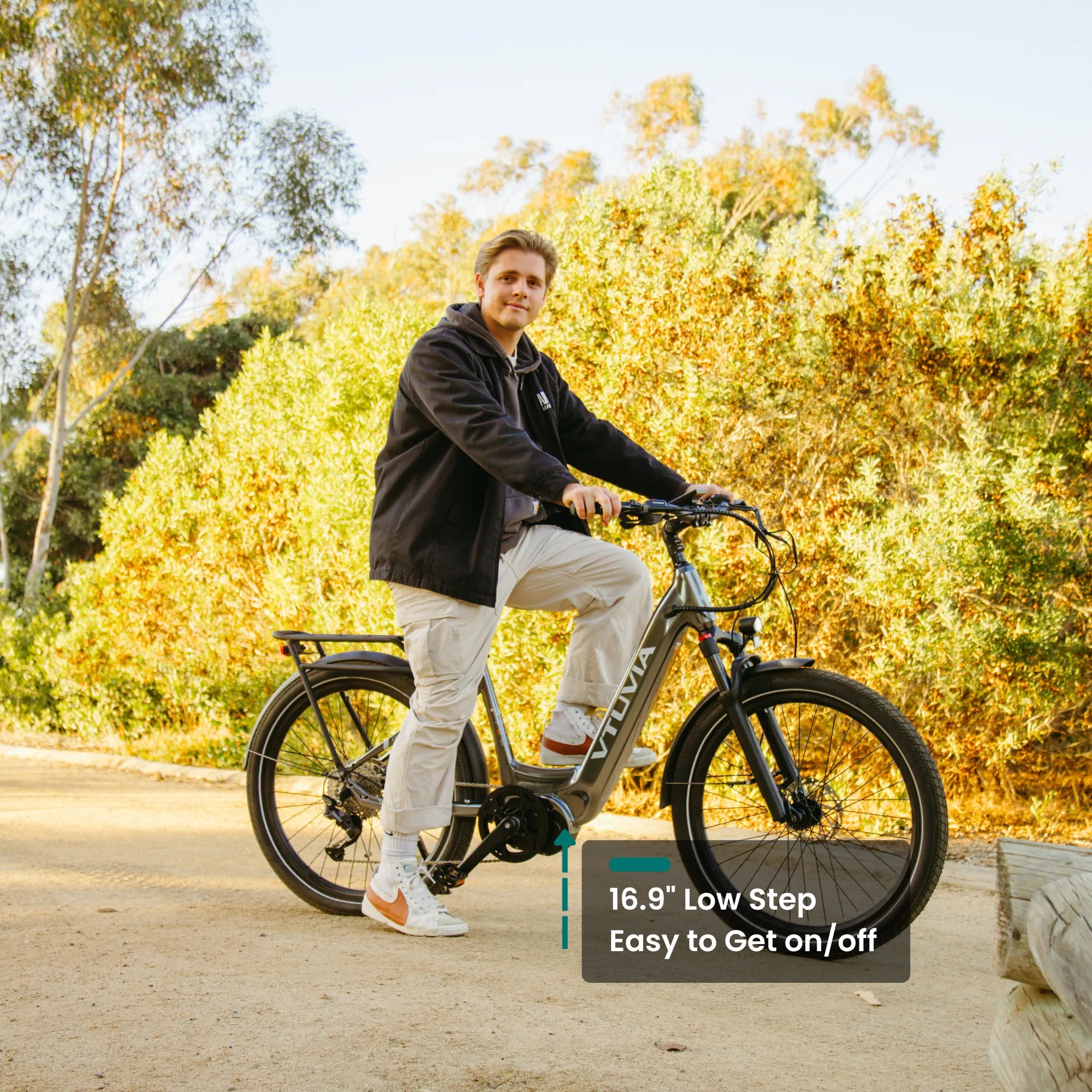 CMB Pro electric bike step-through frame for seniors commuting #color-metallic-Silver