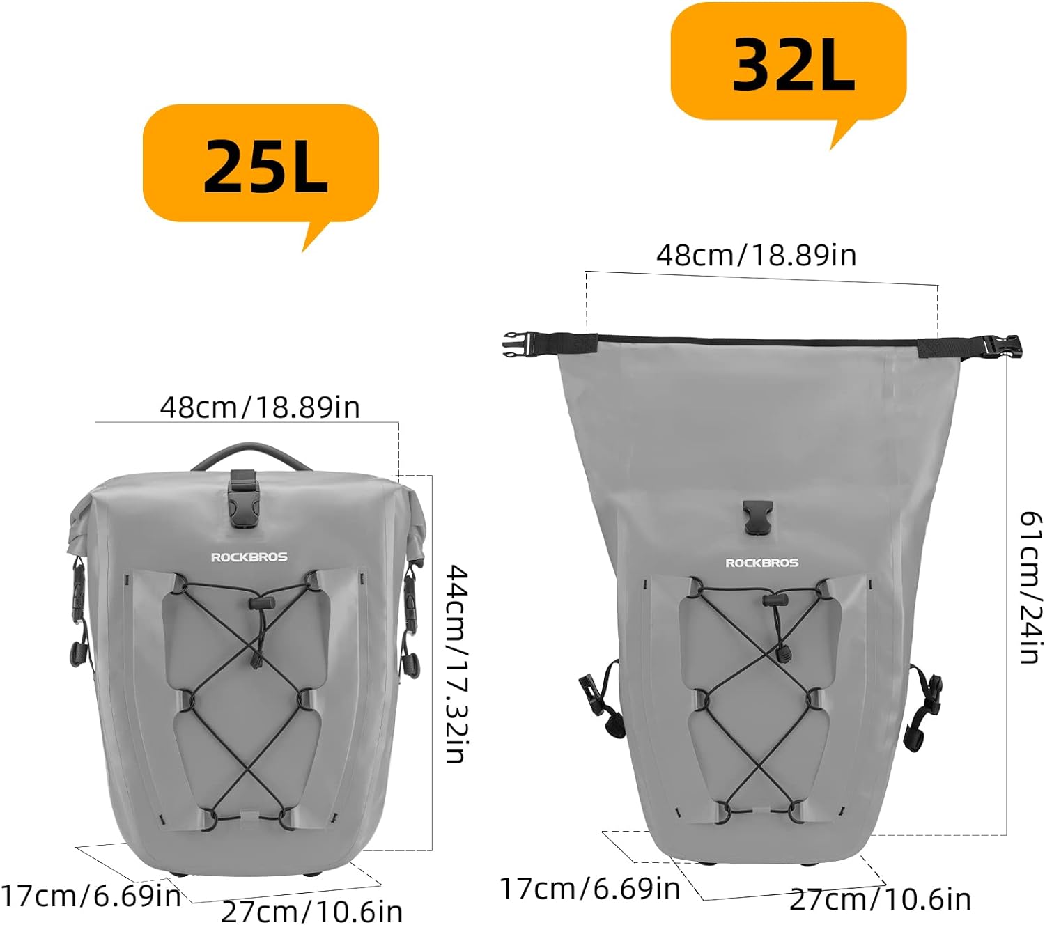 Bike Panniers Waterproof for Rear Rack