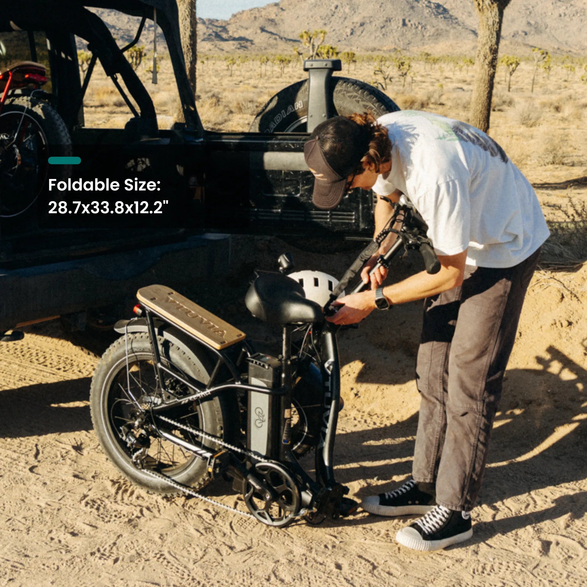 SF20H compact folding electric bike fits in SUVs for road trips and RV life