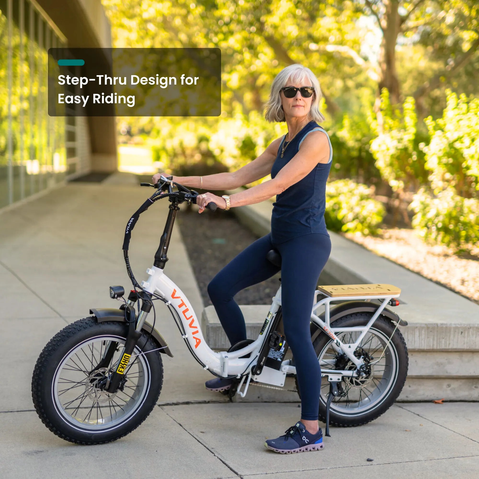 Step Through Electric Bike for seniors Folding Electric Bikes #color_white