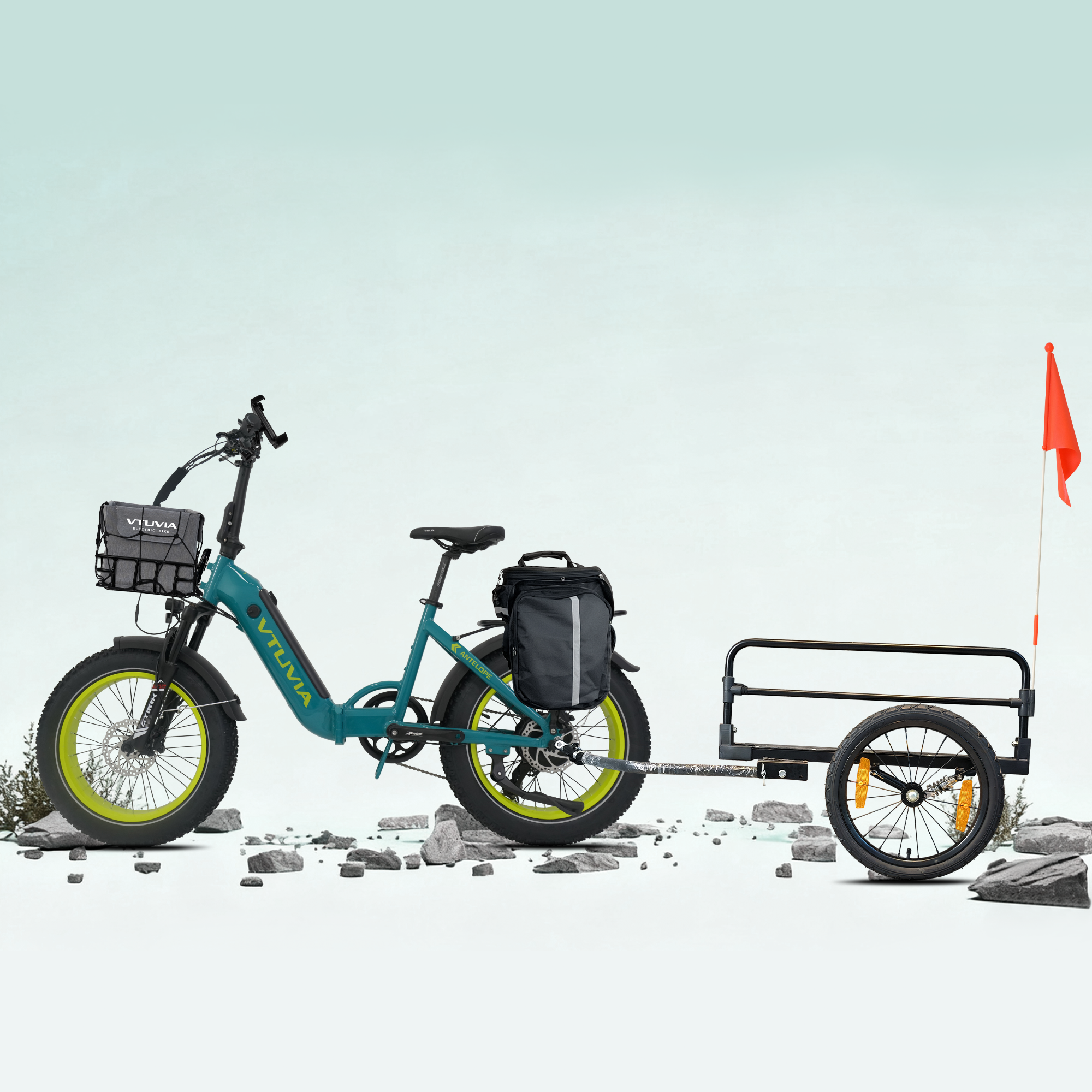 Foldable Electric Bike with trailer