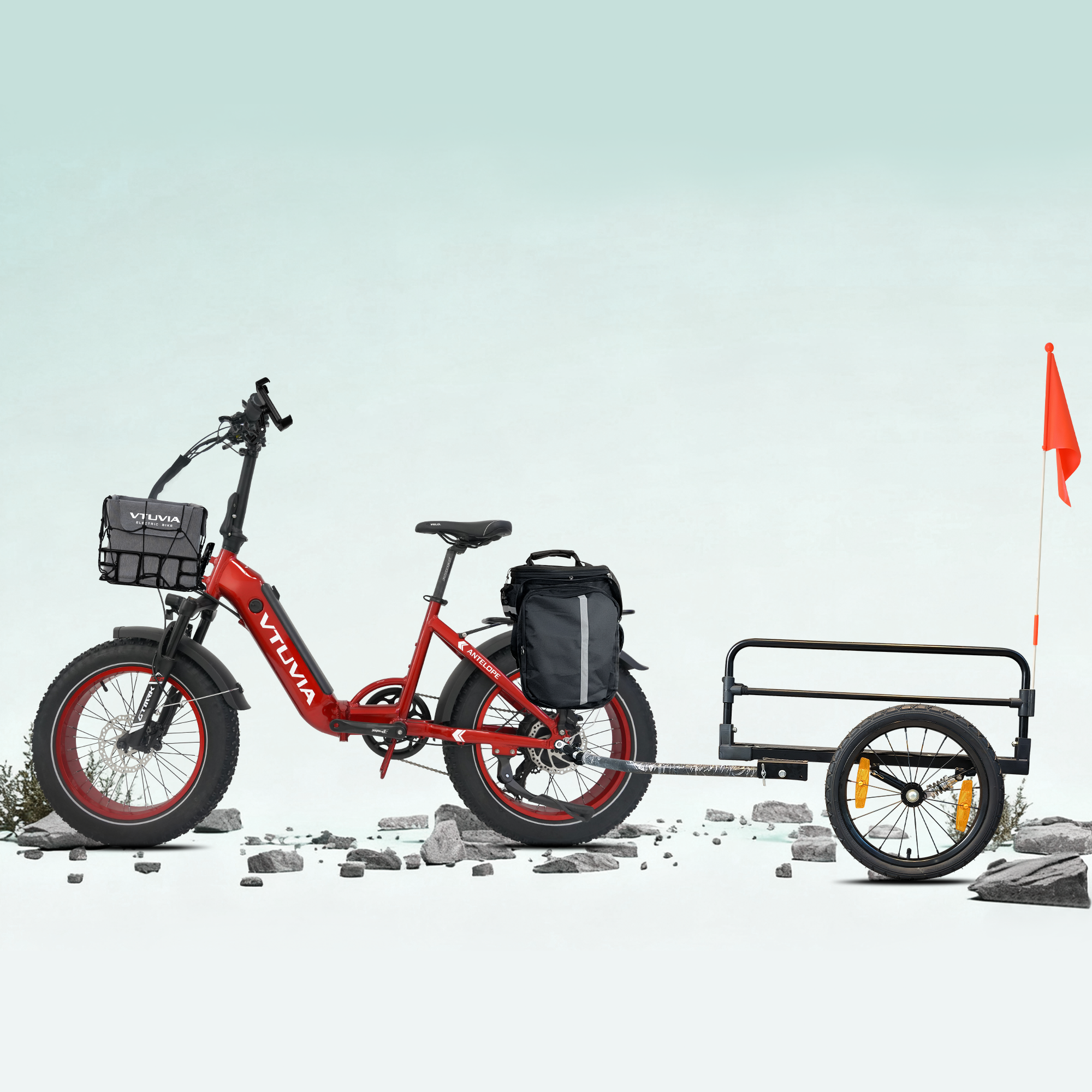 Foldable Electric Bike Fat Tire #color_red