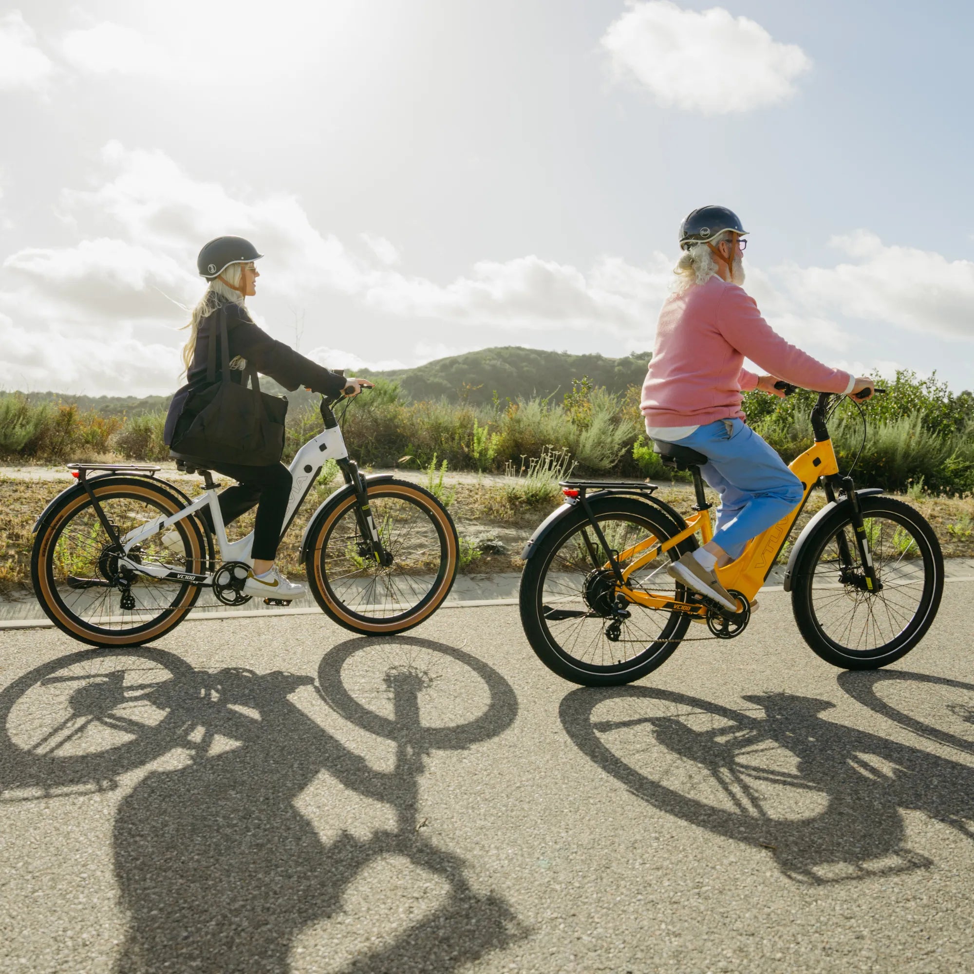 Step-through commuter e-bike for heavy riders and tall riders