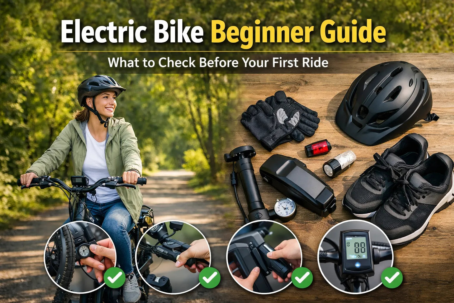 Cycling Tutorial Electric Bike Beginner Guide: Safety, Pre-Ride Checklist & First Ride ...