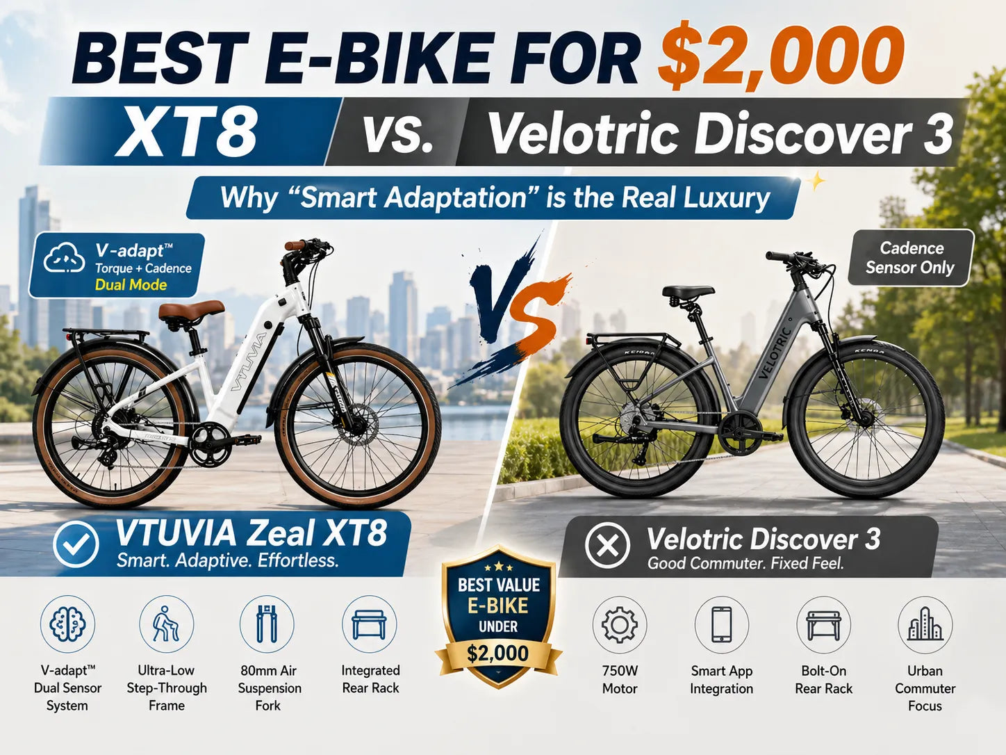 Best E-Bike for $2,000: VTUVIA XT8 vs. Velotric Discover 3 – The Smart Adaptation Advantage