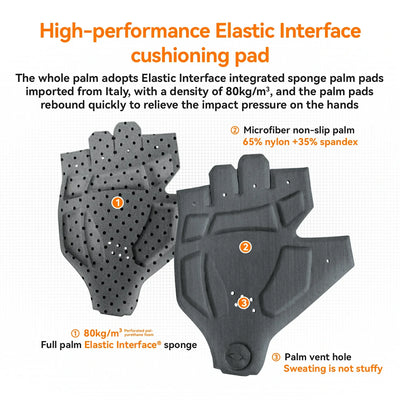 ROCKBROS Elastic Interface® Half-Finger Gel Padded Cycling Gloves