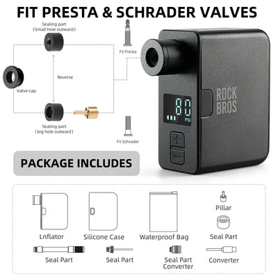 AS1 Pro Mini Electric Air Bike Tire Pump 120PSI