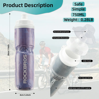 ROCKBROS 24OZ Insulated Bike Water Bottle