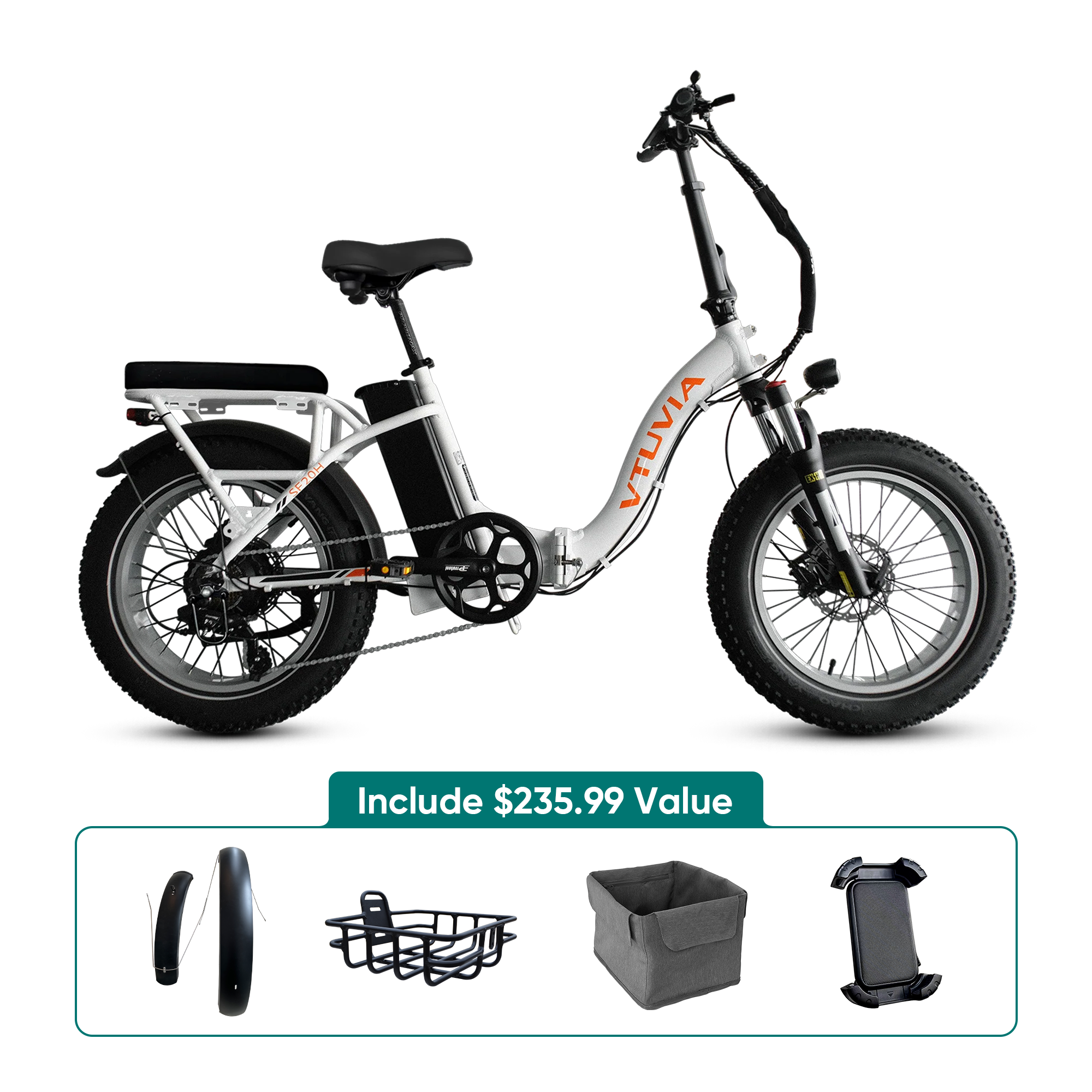 Best Valued Utility Electric Bike with free gifts#color_white