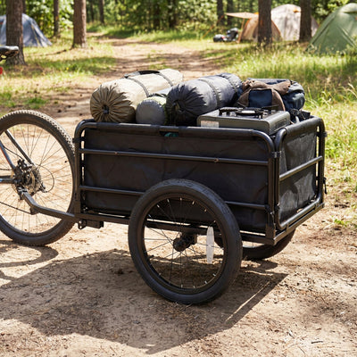 Bike Cargo Trailer with Bag and Cover Heavy-Duty Bicycle Wagon Cart-Black