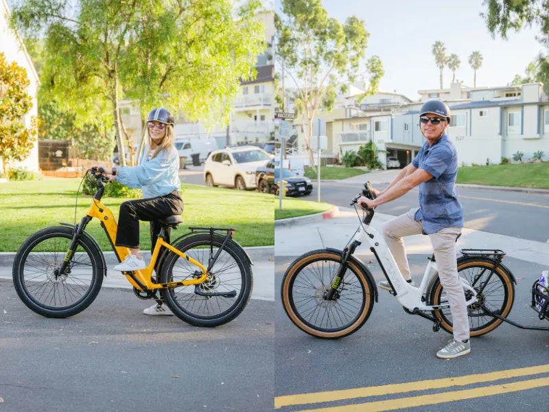 A low step-through frame and upright position make every ride easier.