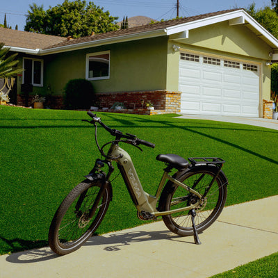 Cruiser electric bike affordable electric bike VTUVIA Zeal LT7 beach cruiser style step through e-bike 