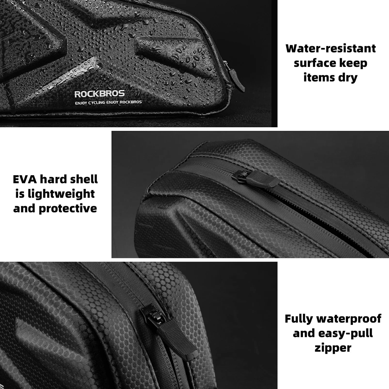 ROCKBROS 076 Hard Shell Bike Top Tube Frame Bag Pouch 1.4L