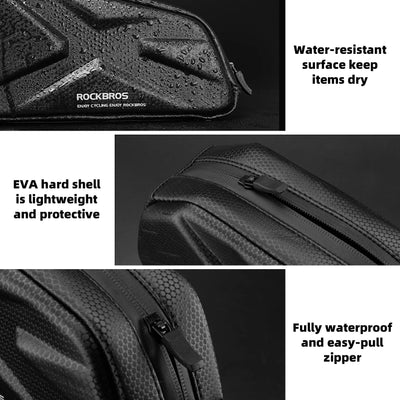 ROCKBROS 076 Hard Shell Bike Top Tube Frame Bag Pouch 1.4L