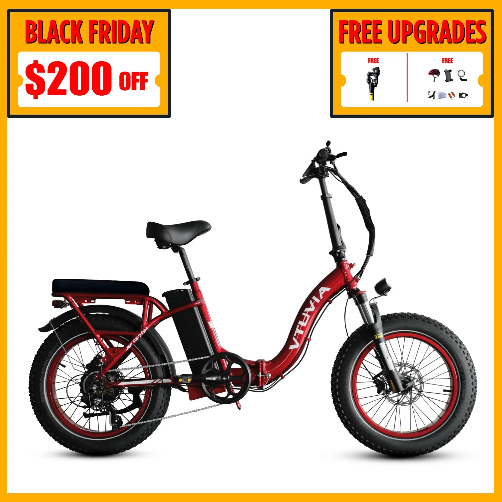 Folding Electric Cargo Bikes | VTUVIA SF20H E-bike#color_red