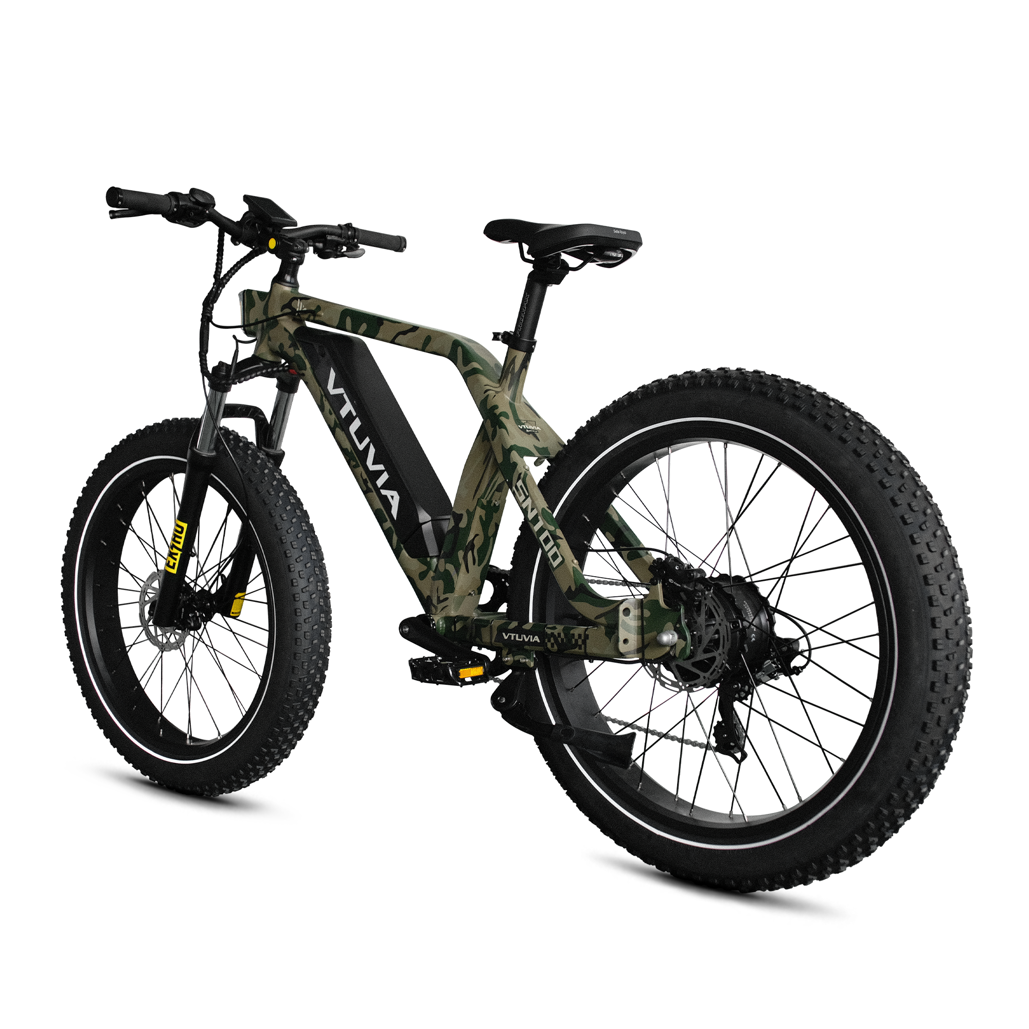 750 Watt High Step Fat Tire eBike | VTUVIA SN100 #color_camo