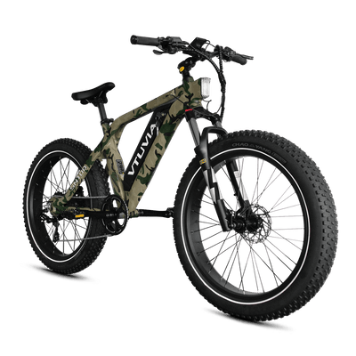 e mtb 750 wh fully VTUVIA SN100 Hunting-Ready Ebike ̈C 26¡å All-Terrain Fat Tires, Camouflage Look, 750W Rear Motor, 70 mi Range, Torque Sensor, Rugged Frame Design