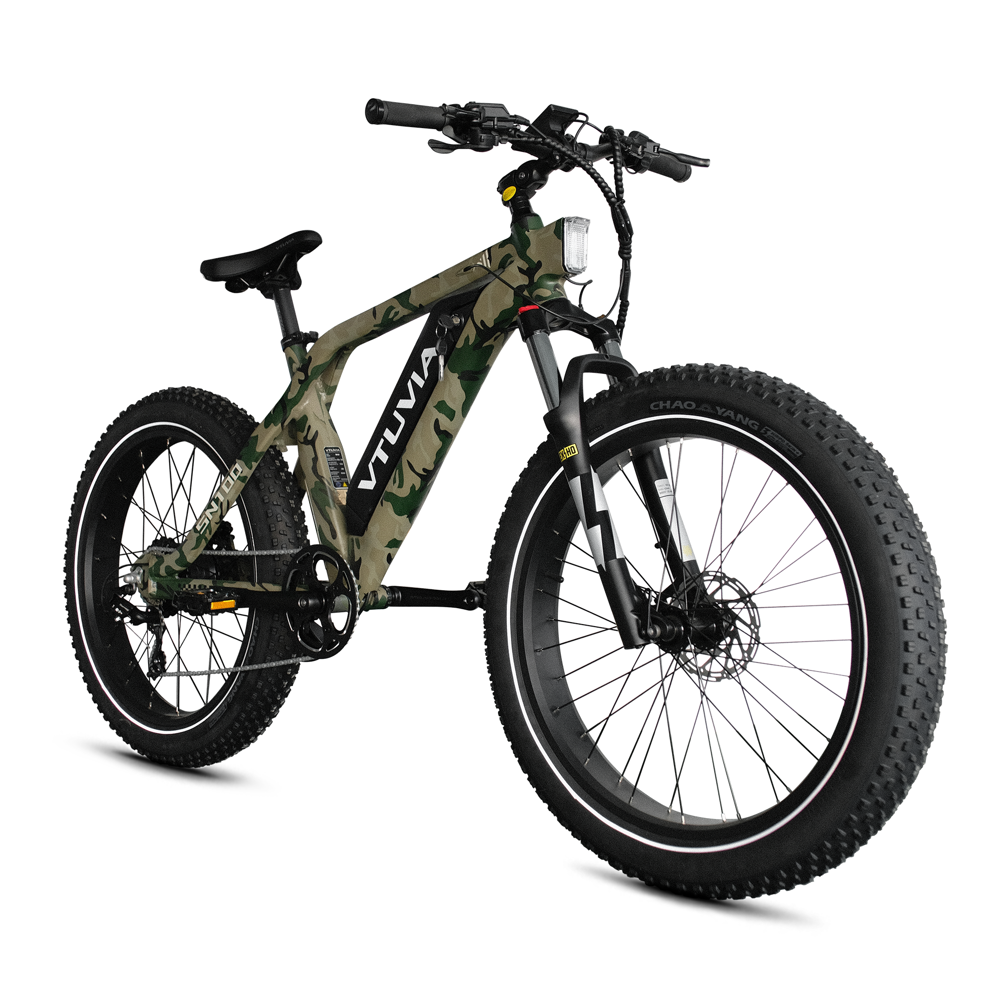 750 Watt High Step Fat Tire eBike | VTUVIA SN100 #color_camo