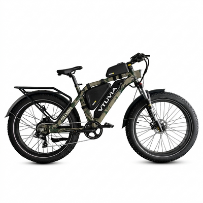 electric bicycle with fat tires VTUVIA SN100 26 Inch Hunting Fat Tire E-Bike, Camo