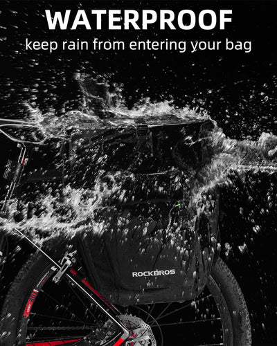 ROCKBROS 27L Waterproof Bike Pannier Bag  Grocery Touring Cycling Large Capacity Rear Rack Bag