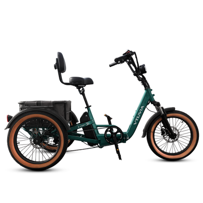 VTUVIA 3-wheel electric bike with adjustable stem and suspension seatpost 