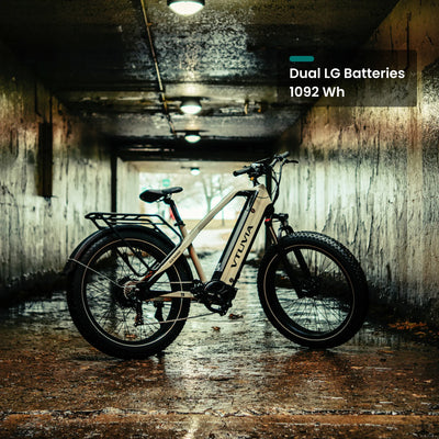VTUVIA Gemini 1000W dual battery fat tire electric bike with durable aluminum frame 
