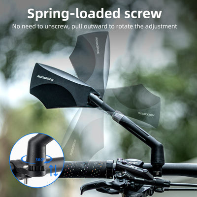 ROCKBROS 360° Adjustable Handlebar Bike Mirror with Anti-Glare Glass