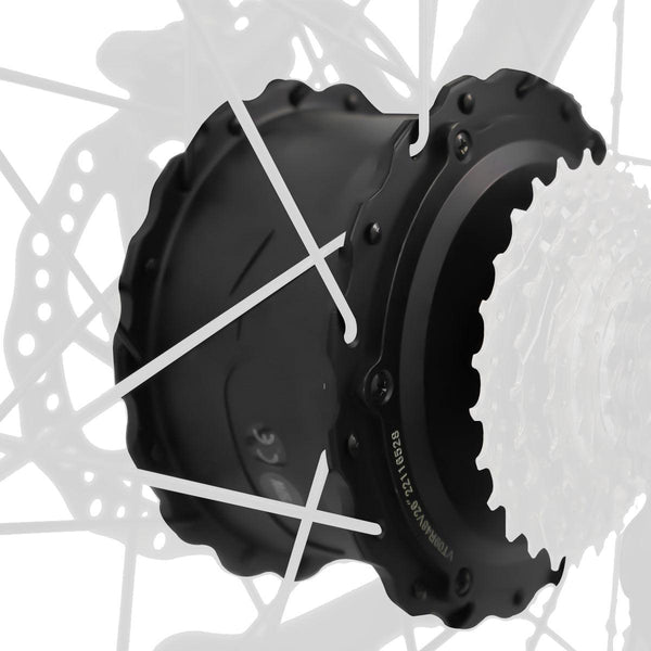 VTUVIA SN100-UL 750W rear brushless motor (peak 1200W) with 85Nm torque, providing high performance for all-terrain and off-road riding.