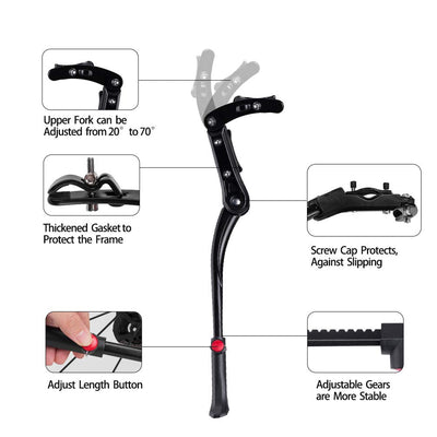 ROCKBROS Adjustable Bike Kickstand for 24“-28“ Bikes