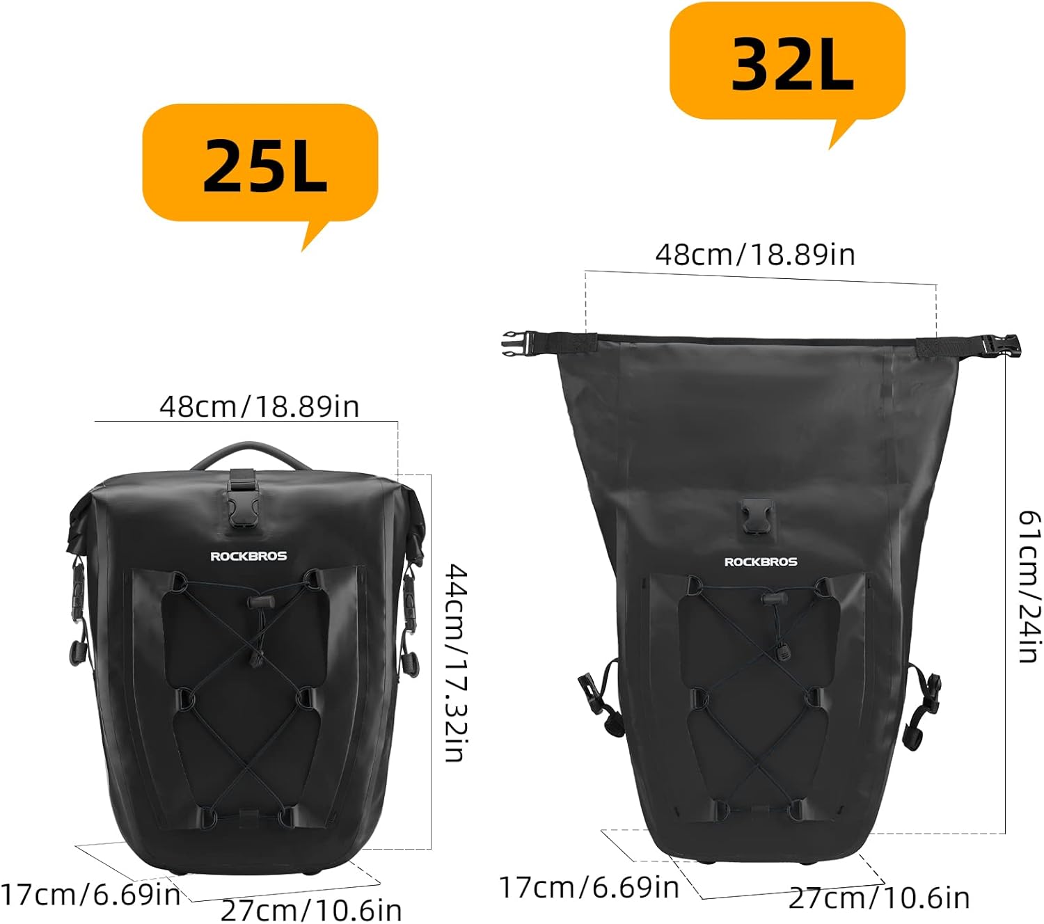 Bike Panniers Waterproof for Rear Rack