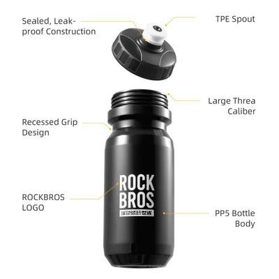 ROCKBROS Bike Water Bottle Squeeze Bicycle Water Bottle BPA-Free