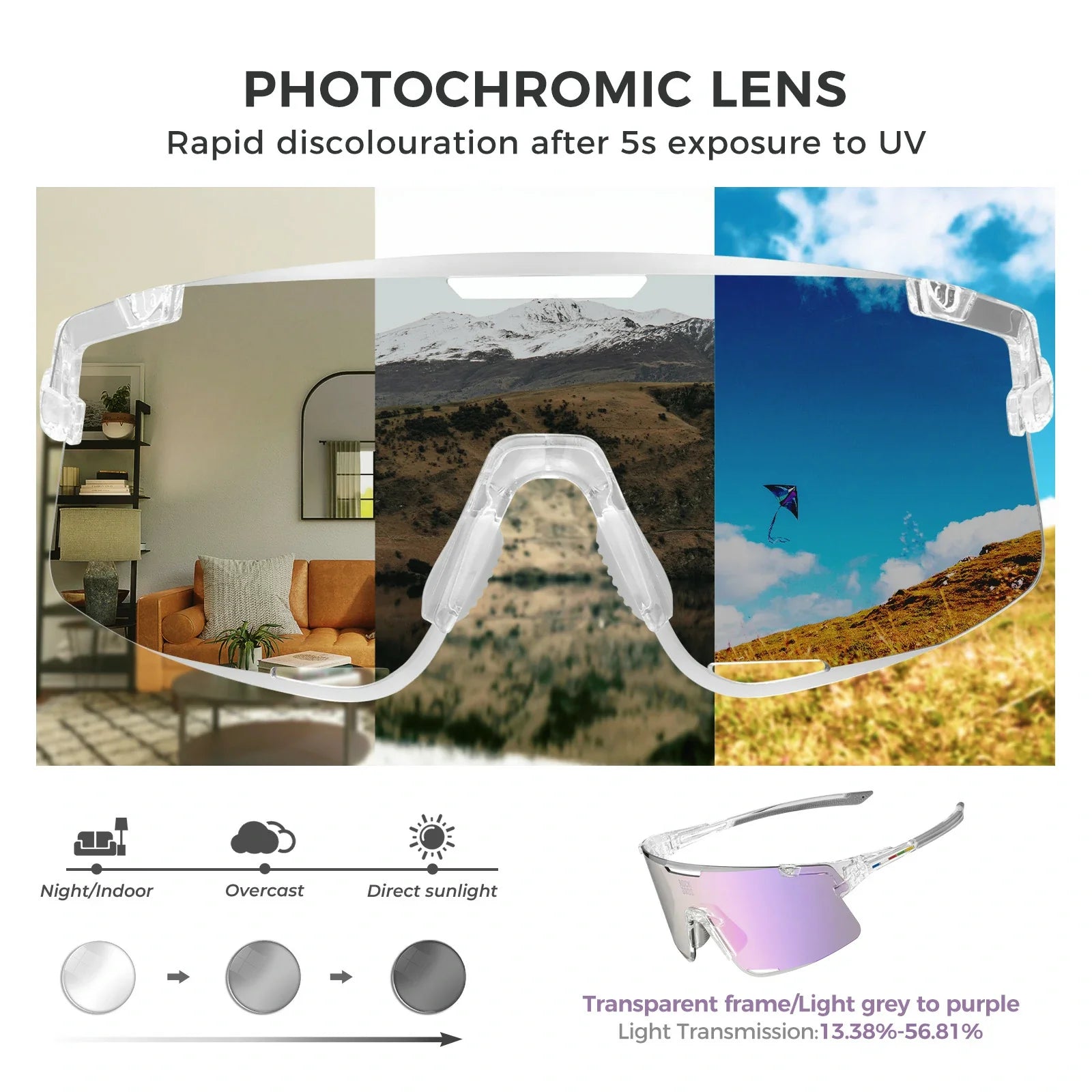 Boundless Sports Sunglasses with 3 Interchangeable Lenses