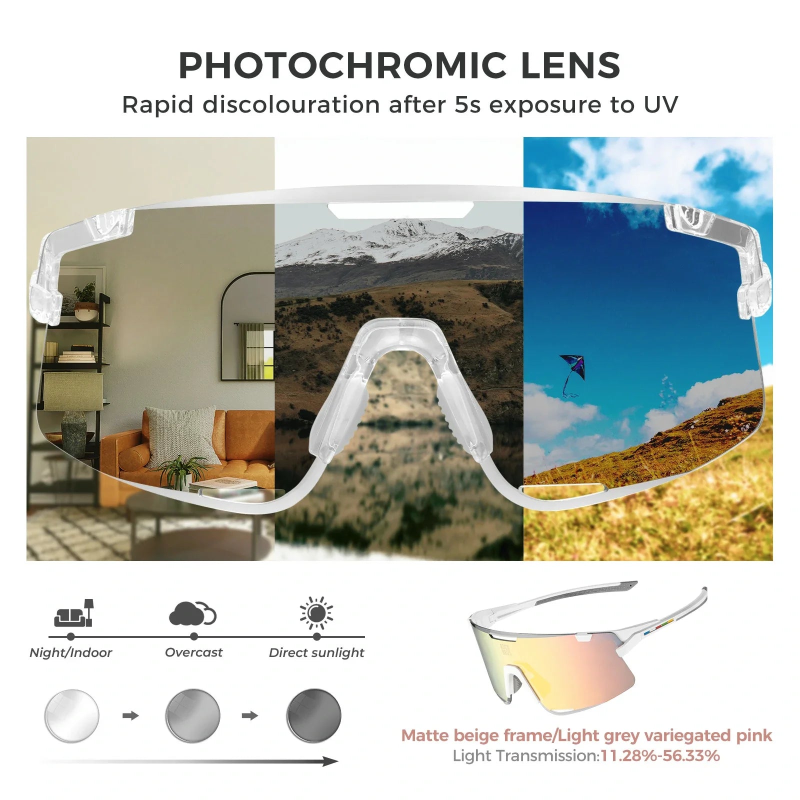 Boundless Sports Sunglasses with 3 Interchangeable Lenses