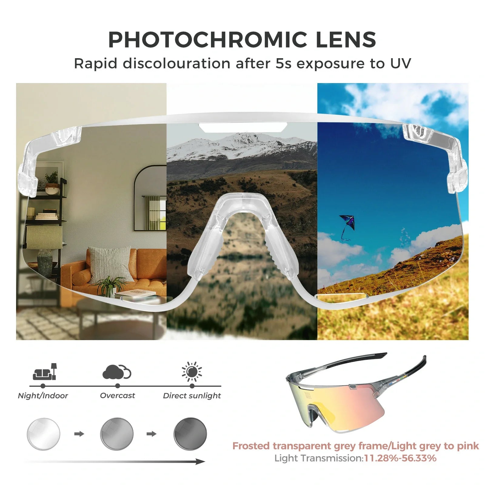 Boundless Sports Sunglasses with 3 Interchangeable Lenses