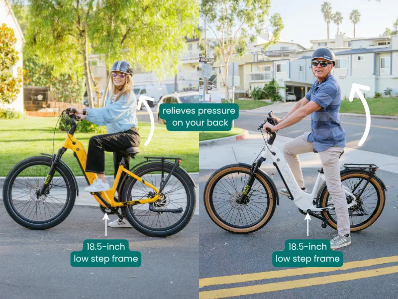 VTUVIA Zeal LT7 step-through ebike, low frame for easy mount, upright comfortable solo riding for daily commutes
